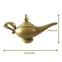 Lampe d'Aladdin en bois, pot à huile de thé, lumière magique, décoration rétro d'Halloween, costume de cosplay, cadeaux de fête, artisanat