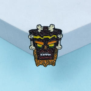 创意原始部落野蛮面具胸针卡通装饰珐琅翻领别针 - Product Image 3