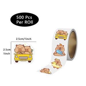 500개 만화 카피바라 스티커 애니메이션 데칼 스케이트보드 노트북 오토바이 기타 귀여운 카와이 만화 영화 스티커 어린이 장난감 - Product Image 2