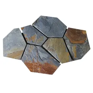 Goedkope Decoratieve Natuurlijke Roestige Tuin Rand Slate Vloer Tuin Road Steen Bestrating