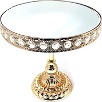 Support de gâteau en fer pour accessoires de mariage européen Décoration de la maison Plateau en cristal Table à dessert en métal