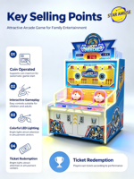 STARAMUSE Machine d'arcade sportive pour parc d'attractions, usage intérieur, jeu en anglais, lumières clignotantes, à monnayeur, pour adultes et enfants