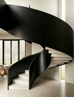 Escalier en colimaçon de luxe pour l'intérieur avec marches en chêne de l'usine de Foshan