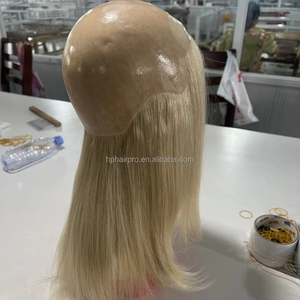 Tùy Chỉnh Tóc Con Người Ung Thư Tóc Giả Silicone Cap Làm Từ Chất Lượng Cao Đầy Đủ Lớp Biểu Bì Tóc Vàng Màu Lụa Cơ Sở Do Thái Tóc Giả - Product Image 1