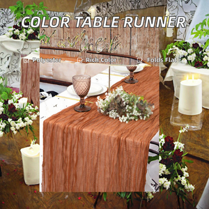 <span class=keywords><strong>Runner</strong></span> da Tavolo in Garza a Righe da 300 cm (10 piedi) nei Colori Terracotta, Viola, <span class=keywords><strong>Beige</strong></span>, Verde Salvia, Blu Reale, Bordeaux, Rosa per Matrimoni, Feste e Casa - Product Image 6