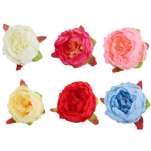 Ramo de peonías de seda para decoración del hogar, accesorios para fiesta de boda, álbum de recortes, plantas falsas, pompones, rosas artificiales, 1 unidad - Product Image 1