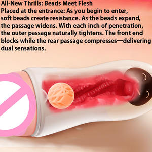 Shawser 2 en 1 Vagina Artificial para Masturbación Masculina Manual, Masajeador de Pene de Silicona de Alta Calidad, Sexo Vaginal - Product Image 2