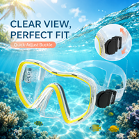 Masque de plongée panoramique à large champ de vision, anti-buée, étanche, en silicone, lunettes de plongée avec sangle de tête réglable