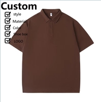 Polos de manga corta con logotipo personalizado al por mayor, 250g/m², 100% algodón, polos con hombros caídos, polos impresos en 3D personalizados