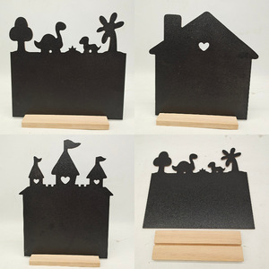 Tableau noir en bois pour chambres d'enfants, tableau noir avec découpes en forme de cœur, design moderne, décoration de tableau mémo en MDF - Product Image 5