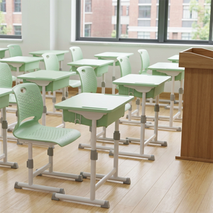 Conjunto de Mesa y Silla Escolar de Diseño Moderno, Ajustable, de Material PP, para Estudiantes Universitarios ST-E05, Silla Escolar, Mesa de Aula, Escritorios ST - Product Image 1
