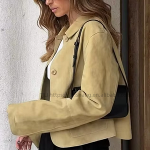 Women's Autumn Double-Pocket <b>Suede</b> Outerwear Fashion - Product Image 2