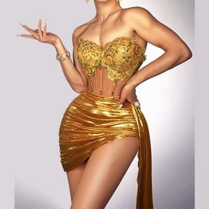 Nuevo Conjunto Elegante de Alta Calidad para Mujer, Top sin Mangas con Cordones y Falda Corta Ajustada, Sexy y a la Moda - Product Image 1