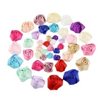 Ruban de fleurs en satin de soie artificielle fait main, 67 couleurs, pour robes de filles et mariages, 2,5 cm/3,5 cm/5 cm, écologique, vente en gros