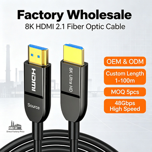 Cable de Fibra Óptica <span class=keywords><strong>HDMI</strong></span> 2.1 8K al por Mayor de Fábrica, OEM ODM, Longitud Personalizada de 1-100m, 48Gbps de Alta Velocidad - Product Image 1