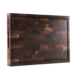 Tabla de cortar de nogal de grano extremo negro grueso bloque de cortar de carnicero de madera Premium grande de cocina personalizada con ranura para jugo - Product Image 1