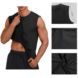 T-shirts en gros de polyester de gymnase athlétique d'entraînement sans manches 100 pour des hommes T-shirts élégants en vrac plaine - Product Image 4