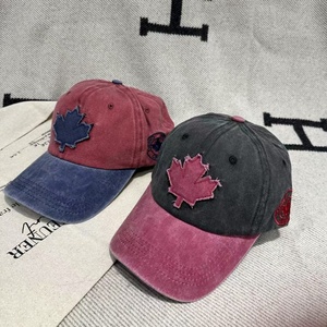High Quality 6-Panel Cotton Adjustable Summer Sun Hat Streetwear Hip Hop Cap Vintage Maple Leaf Baseball Dad Cap Curved Brim - Product Image 3