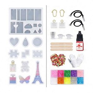 Small Business Jewelry Silicone Kit Crystal Clear Fast Cure <b>UV</b> <b>Light</b> Molds Pendants Earrings Glitter Foil Flowers Accessories - Product Image 2