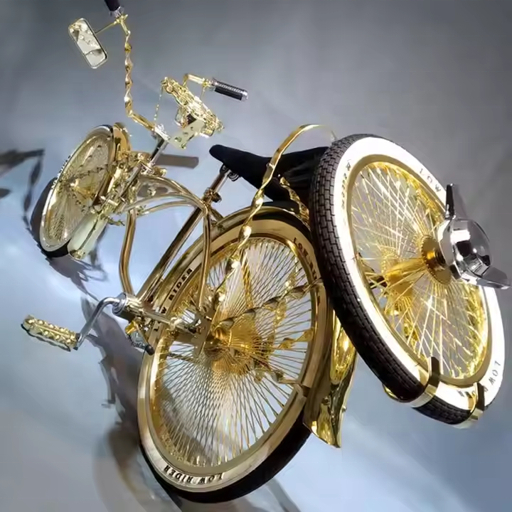 Volante Bicicletta Lowrider Vintage 3D Wing Oro – Manubrio A Corno, Stile Personalizzato - Foto 2