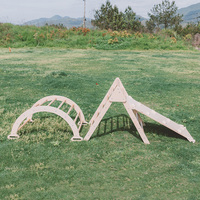 Juguetes Educativos de Madera Montessori, Equipo de Juegos Interior para Niños, Rampa Triangular Suave, Estructura de Escalada Tres en Uno, Unisex, 0-4 Años