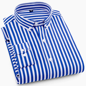 RNSHANGER New Autumn Business Shirts for Men Fashion Vertical Stripe Dress Shirt Slim Men Casual camicia a maniche lunghe - Product Image 4