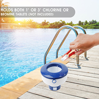 Distributeur de chlore flottant pour piscine en plastique, flotteur chlorinateur avec tablettes et pince