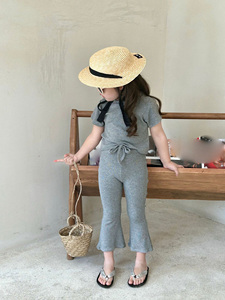 Vente en gros de tenues pour filles 2023, ensembles de vêtements solides pour filles de 2 à 14 ans - Product Image 5