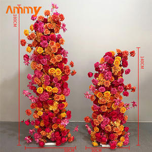 Suministros de decoración de boda Ammy, rosas rojas, arco de flores, corredor, flores de boda, <span class=keywords><strong>torre</strong></span> de pastel, flores artificiales, de flores - Product Image 6