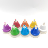 8-Note Metal & ABS Hand Bells Educational Kid Musical Toy Rhythm Band Colorful Percussion Instrument Children Set