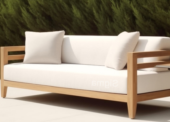 2023 new arrival wholesale patio outdoor modern garden sofas sets teak wood outside  furniture sofa