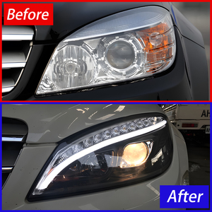Pour Benz W204 C200 C260 C300 2007-2010 mise à niveau des lampes avant de voiture LED assemblage de lentille de projecteur bifocal 100W phares automatiques classe <span class=keywords><strong>C</strong></span> - Product Image 3