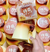 Jouets alimentaires moelleux Hachimi Caramel pudding en mousse PU à remontée lente pour le soulagement du stress, nouveauté à presser, vente en gros