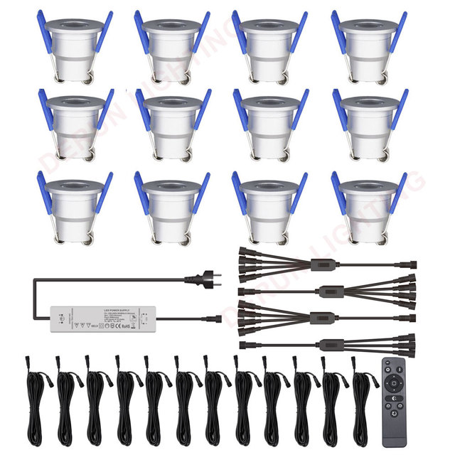 Dimmable MINI LED Spotlight Kits IP65 Waterproof 12*3W with RF Remote Controller for Outdoor Use