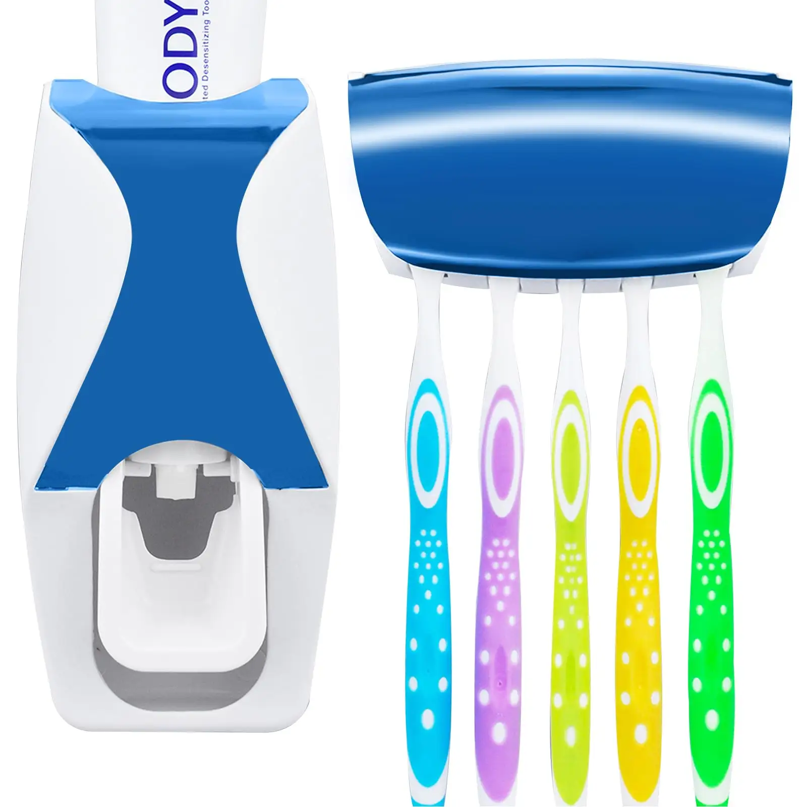 Dispenser sikat gigi otomatis, pemeras pasta gigi dan tempat sikat gigi untuk penggunaan keluarga kamar mandi