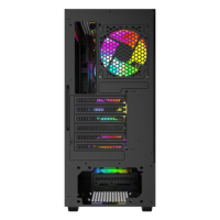 Torre Media para PC con Tira RGB, Panel Lateral de Vidrio, Carcasa Blanca para PC, Gabinete para CPU ATX, Refrigeración, Carcasa para Computadora de Juegos
