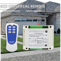 Module Récepteur de Relais Universel en Plastique Anti-Choc pour Télécommande Sans Fil 6 Canaux AC100V-240V avec Émetteur RF 433Mhz