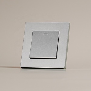 10A saklar lampu dinding 86*86mm, indikator LED Putih Hitam PC Panel plastik AC 250V 1 Gang 1 Cara <span class=keywords><strong>2</strong></span> arah saklar tombol tekan - Product Image 1