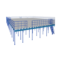 Plateforme industrielle en acier durable à haute capacité de charge, gain de place, pour entrepôt, avec revêtement en poudre, pour stockage en mezzanine