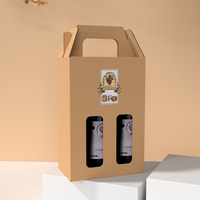 Caja de Cartón Corrugado Kraft para Cerveza y Vino, Portátil, Personalizada con Impresión, Venta al Por Mayor
