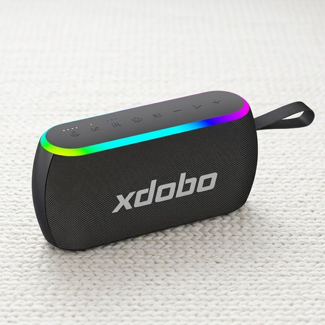 Premium 5.3 Speaker Portable Speaker IPX5 Waterproof with HD Sound Outdoor Bass RGB Lights USB/TF/AUX Input for Camping Beach
