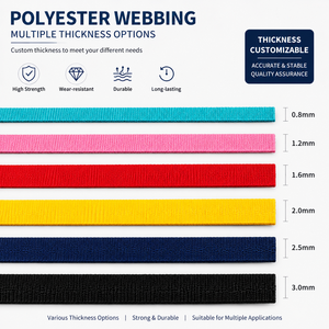 Polyester Webbing – Custom Thickness 0.8-3.0mm Durable <b>Tape</b> for Bags & Belts, Heavy Duty - Product Image 1