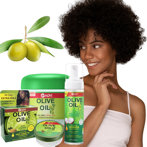 Vente flash Huile essentielle d'olive Série de soins capillaires Gel coiffant pour cheveux avec une tenue forte Gel coiffant pour cheveux Mousse - Product Image 1