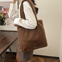 Sac fourre-tout portable en coton pelucheux décontracté pour femmes - Produit promotionnel