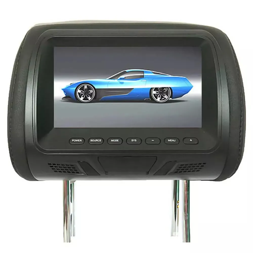จอมอนิเตอร์ที่พิงศีรษะในรถยนต์สำหรับเครื่องเสียงและวิดีโอจอ LCD TFT ขนาด7นิ้วอเนกประสงค์