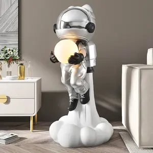 1.1m Astronaut night light landing ornament for home decoration kids Birthday gifts astronaut holding lamp resin sculpture