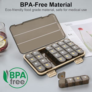 Boîte de rangement multifonctionnelle en plastique sans BPA GLosen avec 21 compartiments, boîte à pilules portable pour transporter les médicaments en extérieur. - Product Image 2