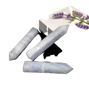 Vente en gros de tour de célestite bleue naturelle de haute qualité pierre de guérison tour de célestite à pointe de cristal pour Feng