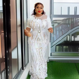 Abito da Sera Aderente a Sirena con Gonna Lunga Abbigliamento da Donna Africano Taglie Forti con Paillettes Stile Europeo e Americano Cross-Border - Product Image 3