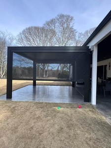 Gazebo Bioclimático de Lona <span class=keywords><strong>con</strong></span> Techo de Láminas Ajustables y Pérgola - Product Image 6
